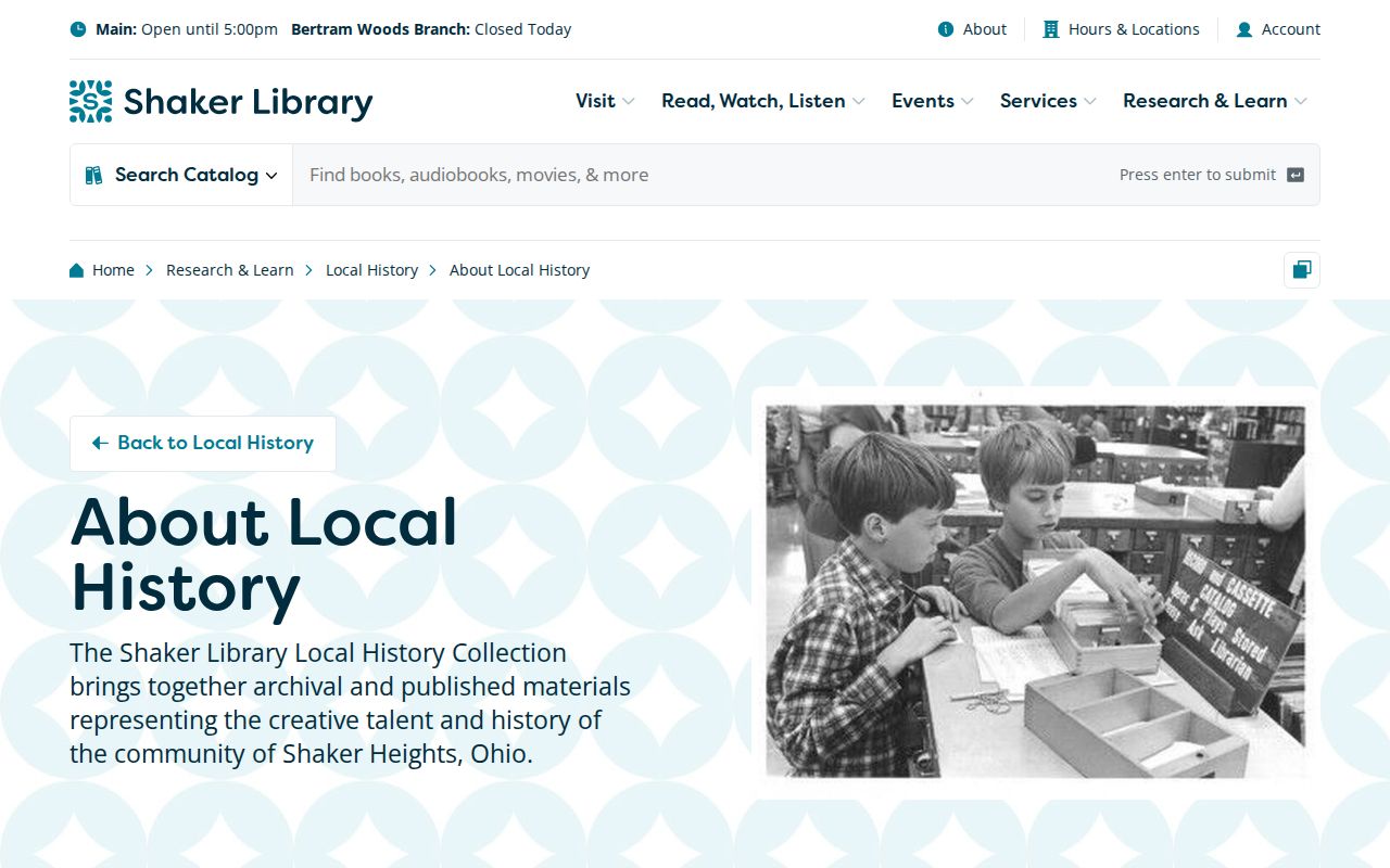 Shaker Heights city directory research at the Library Local History desk
