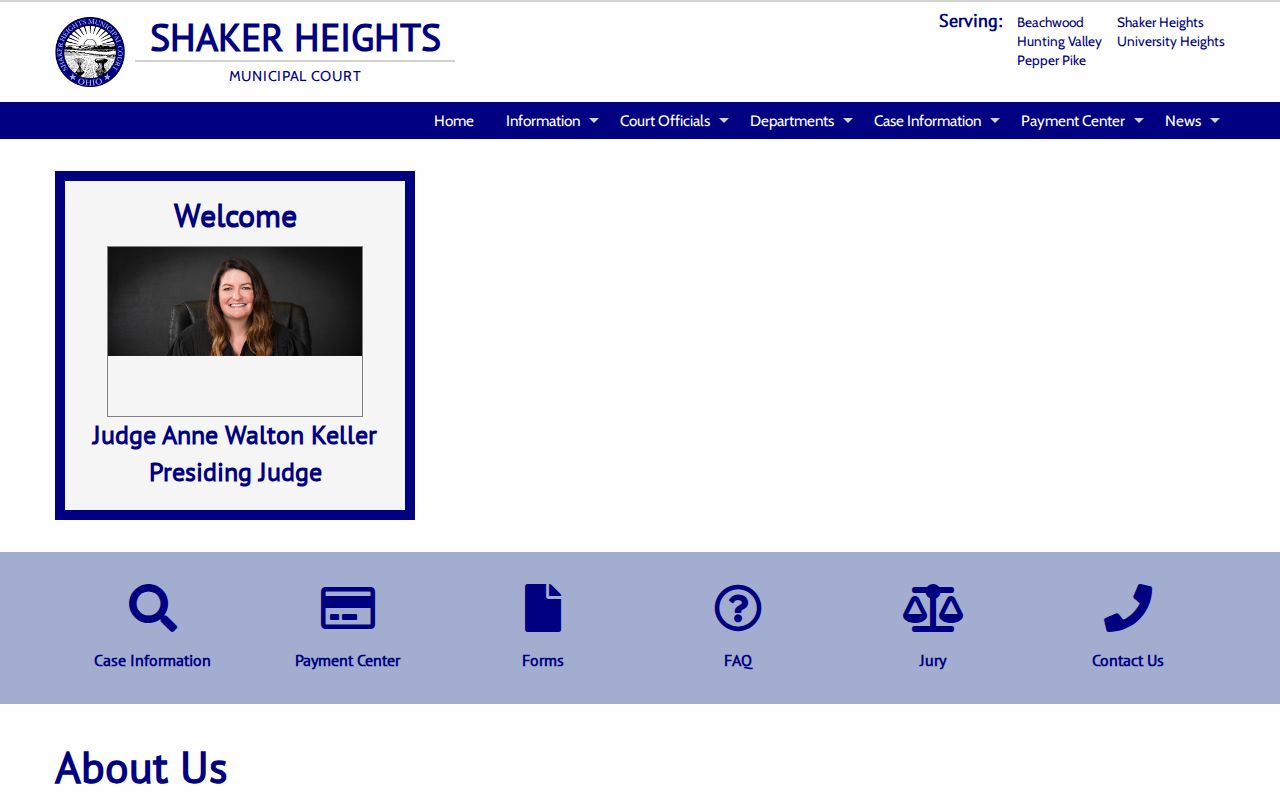 Shaker Heights residents directory municipal court case information