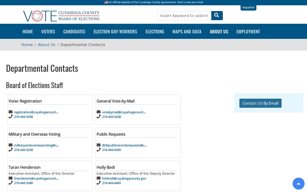 Shaker Heights neighbors voter-record contact information from Cuyahoga Board of Elections