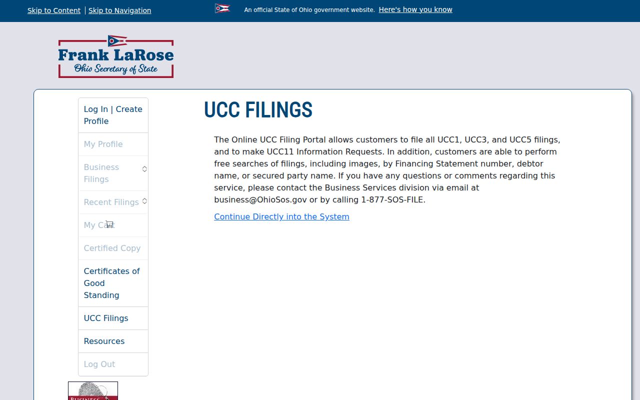 Shaker Heights resident search using Ohio UCC filing search